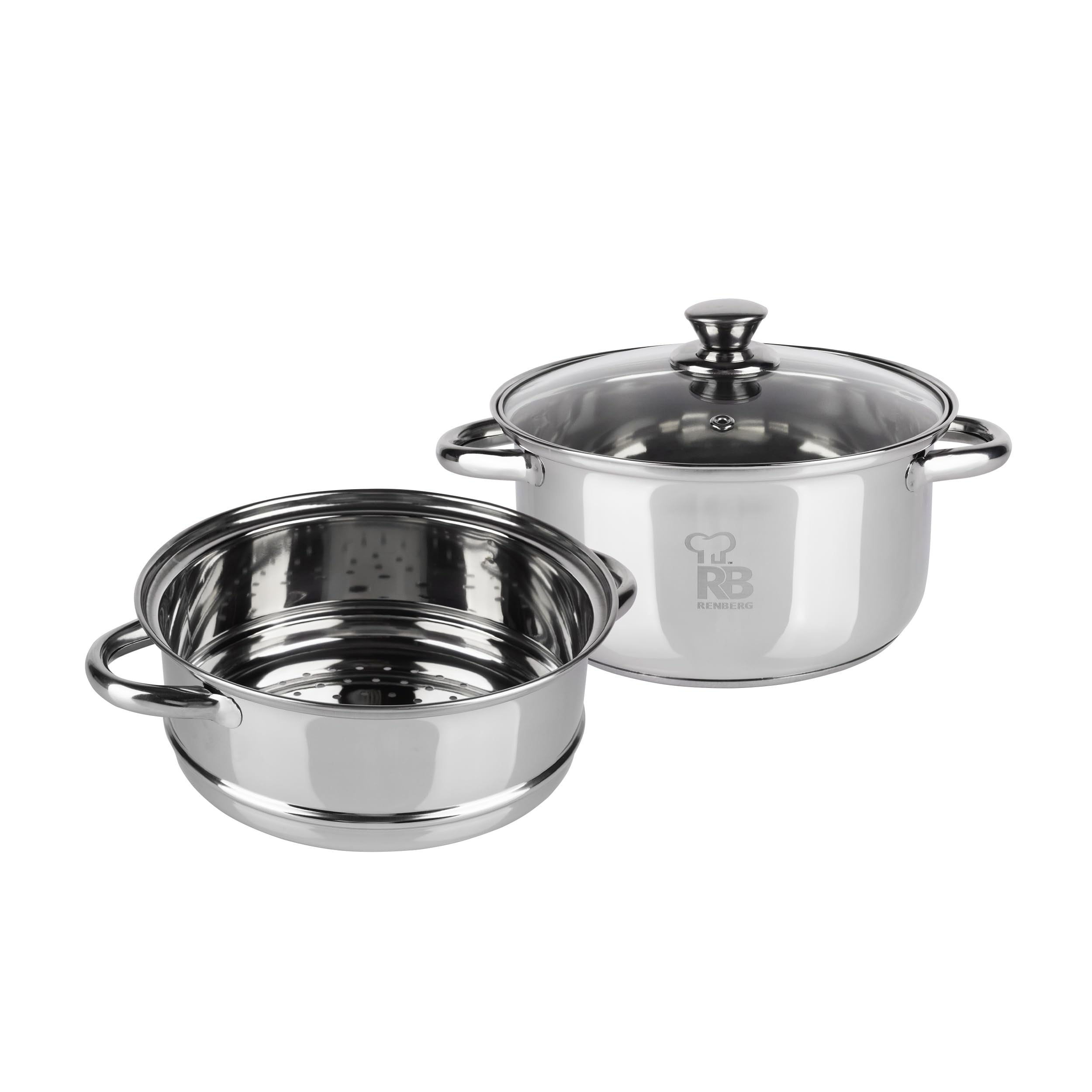 Vaporisateur Steam Chef RB Renberg - Pot Vapeur Inox 24 Cm Induction