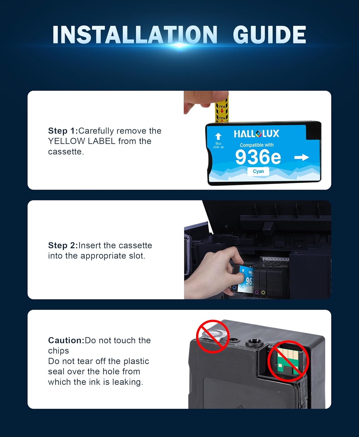 936 Ink Cartridges Combo Pack for HP Printer Ink Compatible with HP 936 Ink Cartridges Combo Pack for HP Ink 936 936E 936XL 9125e 9120e Use with Officejet Pro 9125e 9120e 9730e 9135e 9130e Printers