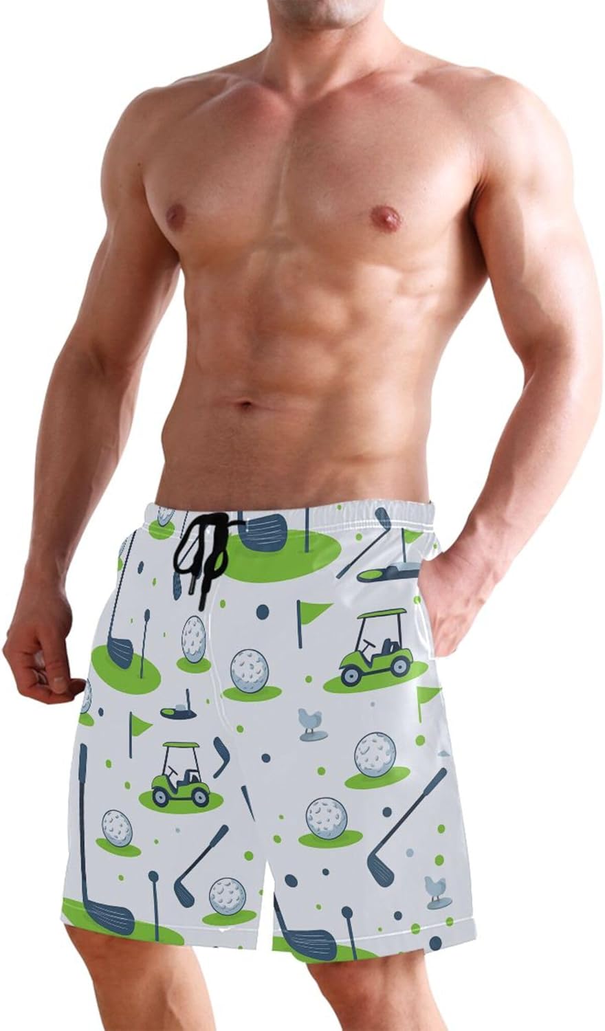Wamika Men's Beach Shorts Swim Trunks Quick Dry Men Casual Board Shorts with Pockets M-XXL
