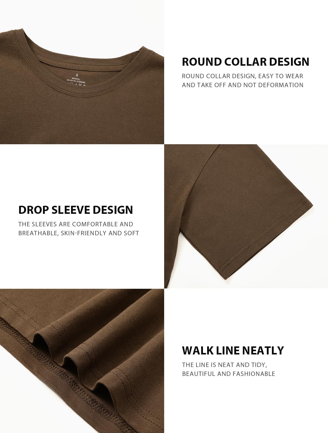 Cosy Pyro 4-Pack Women's Cotton Crop T-Shirts Short Sleeve Solid Cropped Athletic Top Round Neck Casual Workout Yoga Tees - Image 6