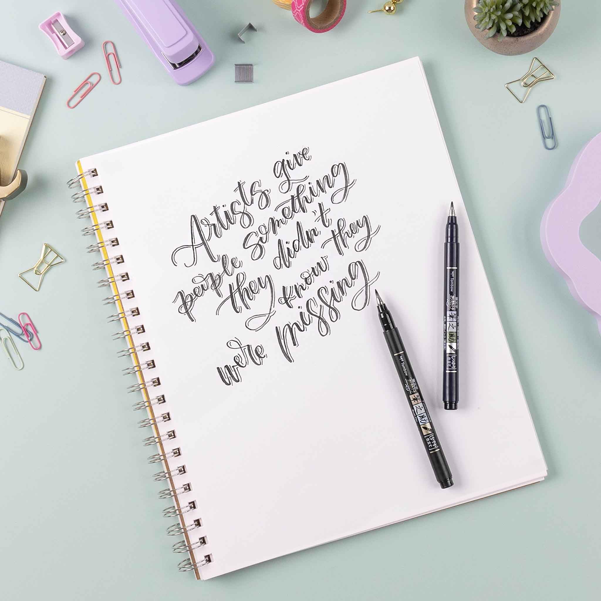Tombow Fudenosuke Brush Pen 2 Pens Set with Soft and Hard Tip for Calligraphy — Amazon image 3