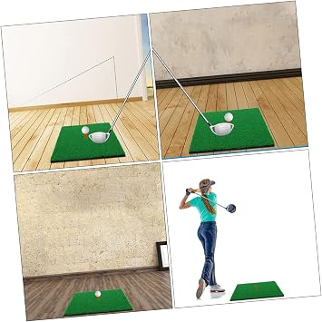 Happyyami Golf Training Hitting Mat 30x30cm Nylon Grass Simulation Pad for Indoor Outdoor Swing Practice Backyard Golf Training Equipment