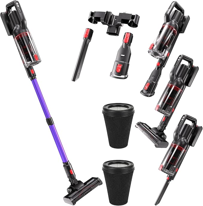 The ASKGIFT Cordless Vacuum Cleaner Features Anti-Tangle Technology Making Light Work of Cleaning Carpets, Hard Floors and a Variety of Other Surfaces for a Experience.
