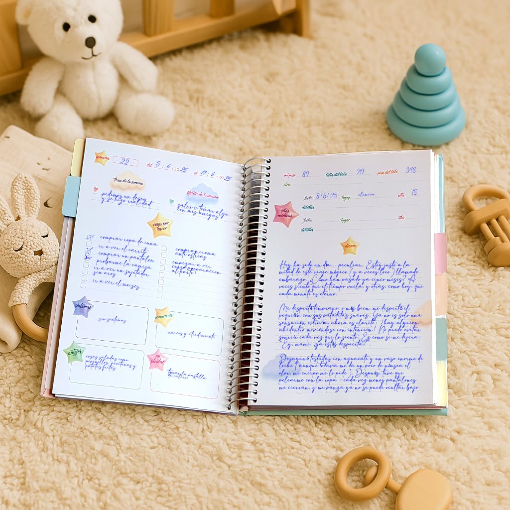 Diario Embarazo, Libro Embarazo, Mas de 160 páginas, Regalos Embarazadas Originales, Album Embarazo, Diario de Embarazo, Regalos para Embarazadas