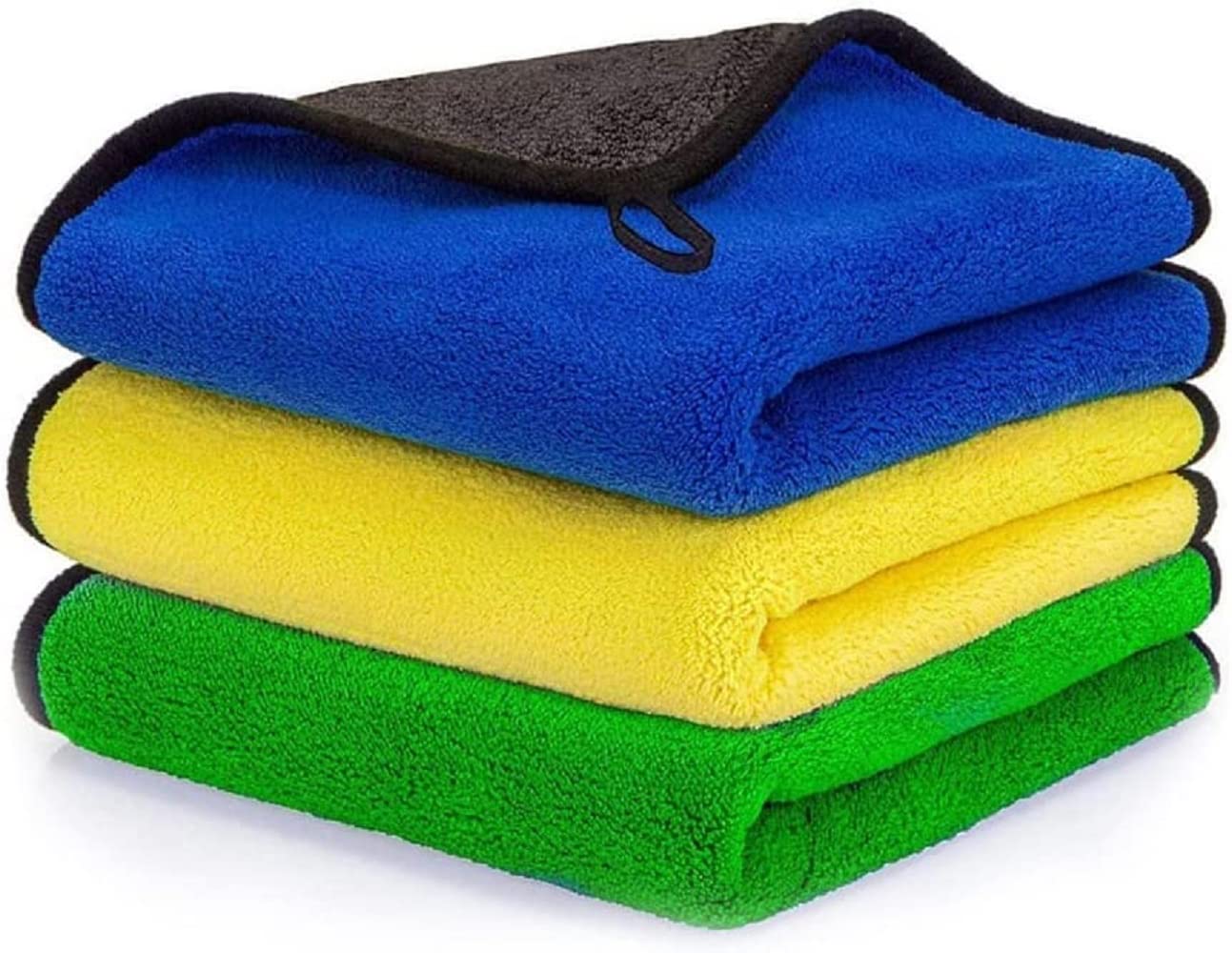 RHTDM Car Drying Towel, Pack of 3, Microfiber Cleaning Cloth, Premium Professional Soft Microfiber Towel, Super Absorbent Detailing Towel for Car/Windows/Screen/Kitchen,40x30cm