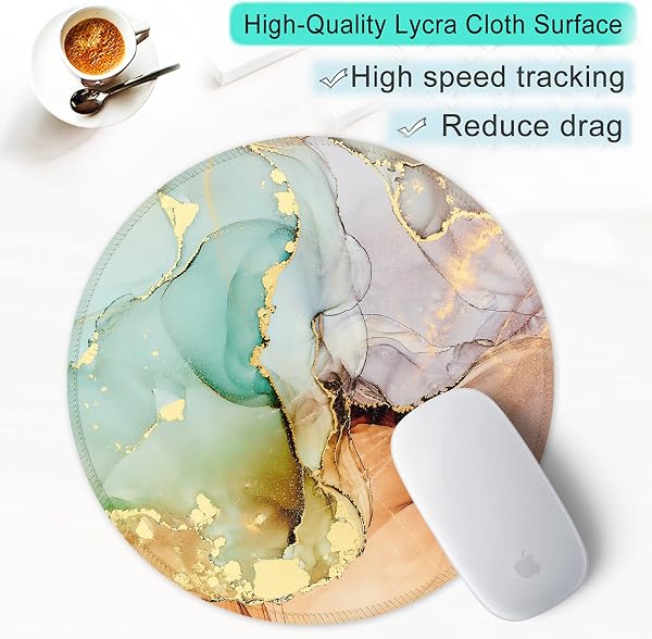 ITNRSIIET Tappetino per Mouse con Base in Gomma Antiscivolo, Bordi cuciti resistenti, Scorrimento Facile, Resistente agli Schizzi, Pratica e Facile da Pulire,Texture astratta - 5