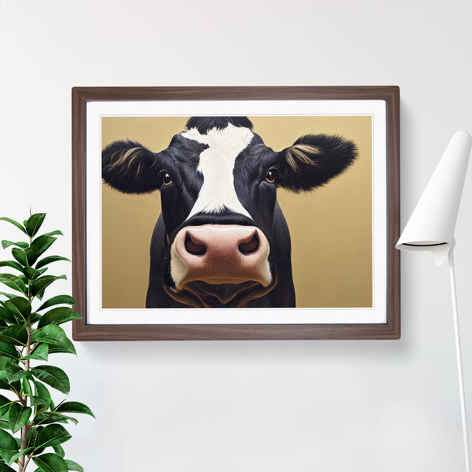 First Rate Cow WHT Framed Print, Walnut, A3 (46 x 34 cm) - Image 3
