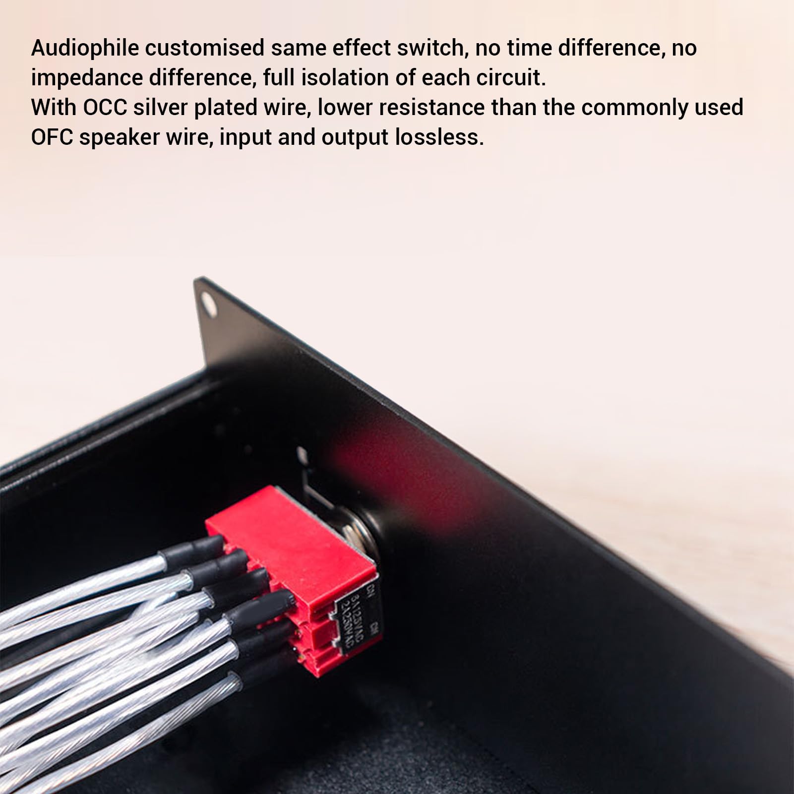 Dos Amplificadores, Interruptor Selector de Altavoz, Calidad de Sonido Superior para Cine en Casa, Construcción de Aluminio