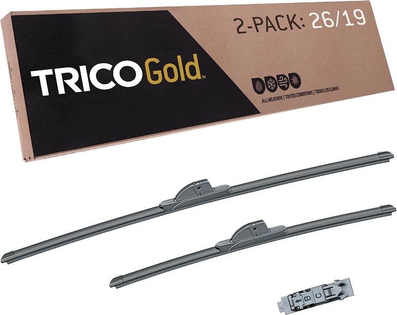 Palhetas do limpador de para-brisa TRICO Gold 26 e 19 polegadas para veículos selecionados – 2 unidades