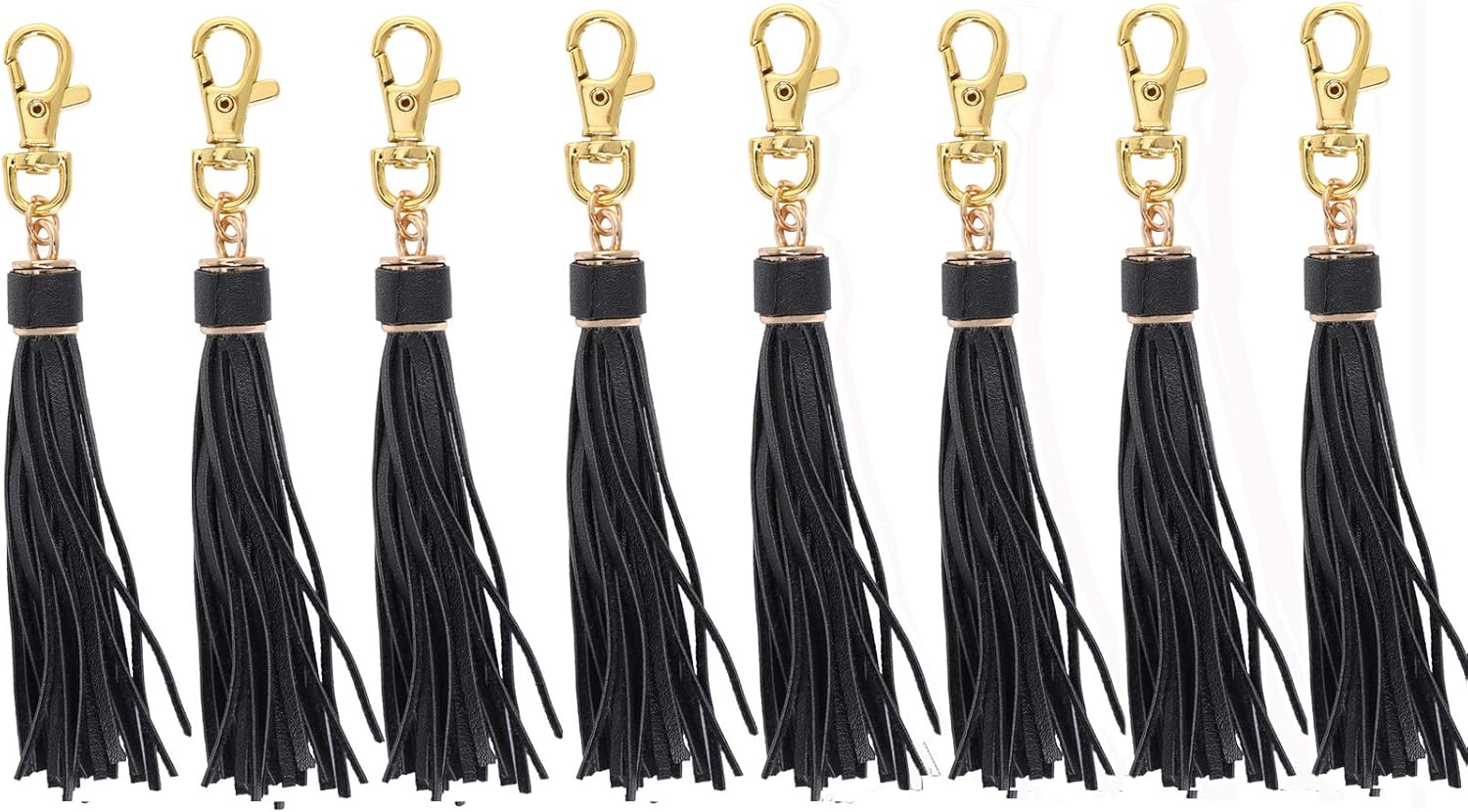 5.9'' 8pcs PU Leather Tassel With Lobster Swivel, Keychain For Handbag Phone Car Key Jewelry DIY GD189