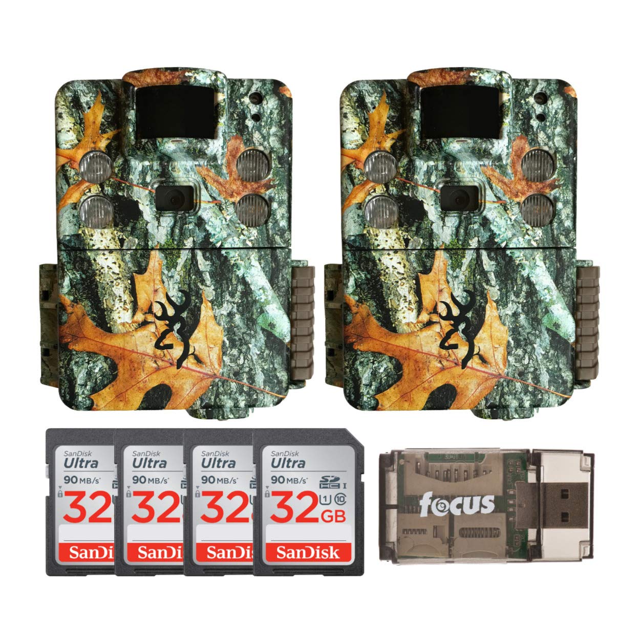 Amazon.com: Browning Trail Cameras Strike Force Pro X 20MP IR Game Cam  2-Pack with Four 32GB Memory Cards and Focus Card Reader Bundle (7 Items) :  Sports & Outdoors