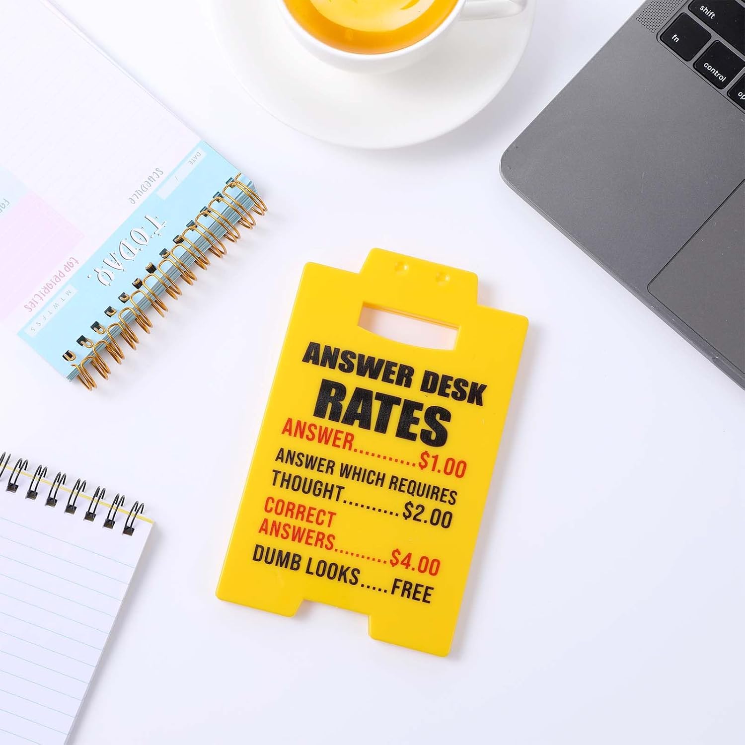 Answer Desk Rates Sign Funny Desk Sign Funny Office Cubicle Decor Office Gag Gifts for Coworker Teammate Employee Boss, Team Gifts for Birthday Christmas White Elephant Gift - Image 7