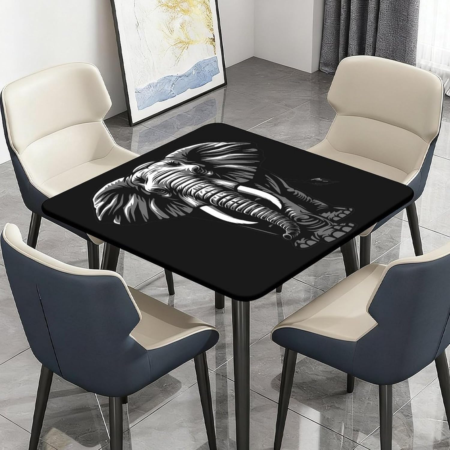 Elephant Square Tablecloth Print Table Cloths Table Cover Wedding Party Holiday Decor