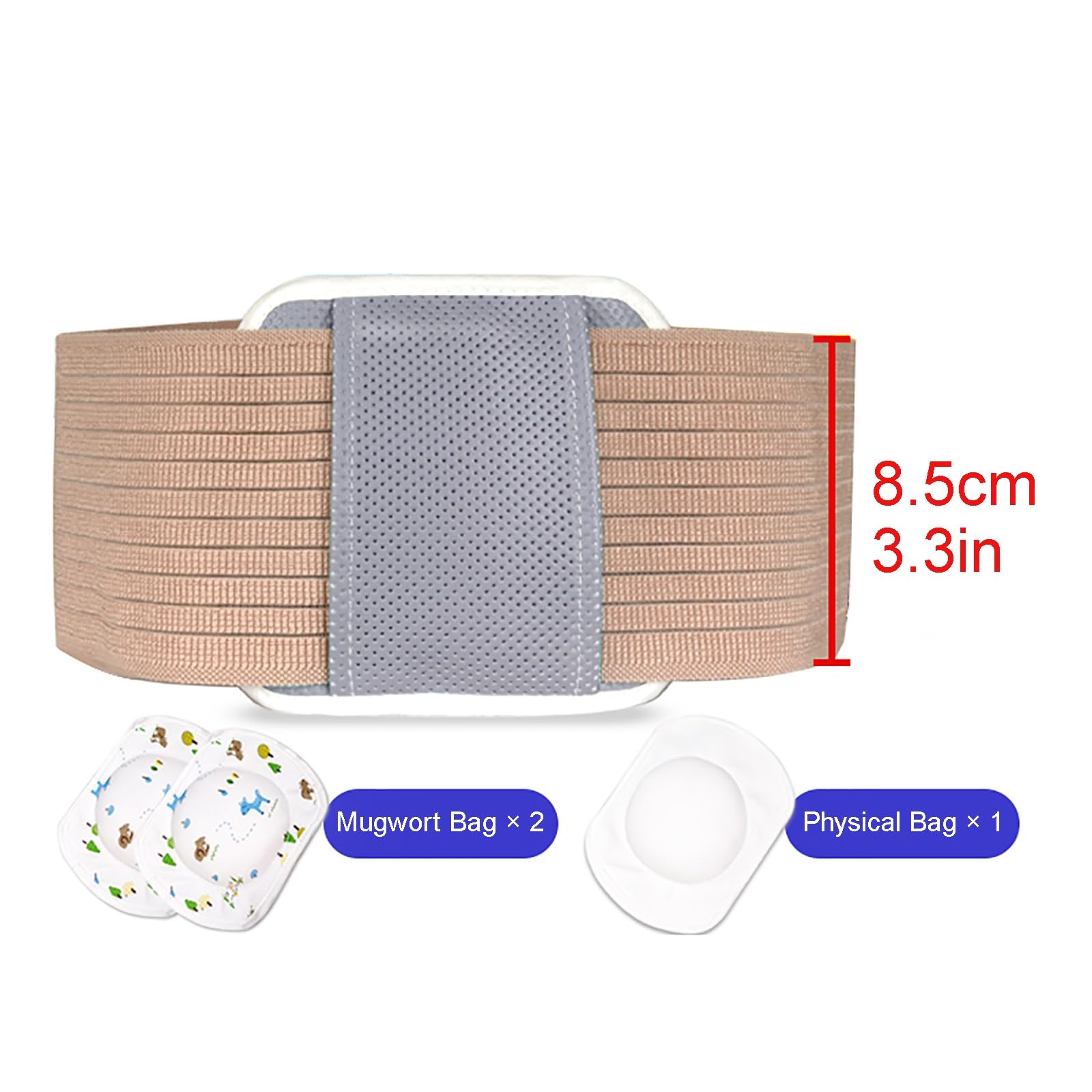 8,5 cm Allargata Fascia Ernia Ombelicale, Fascia Addominale Contenitiva con 3 Cuscinetti a Compressione, Aiuta ad Alleviare Il Dolore Incisionale, Epigastrico e Ventrale(Medium)