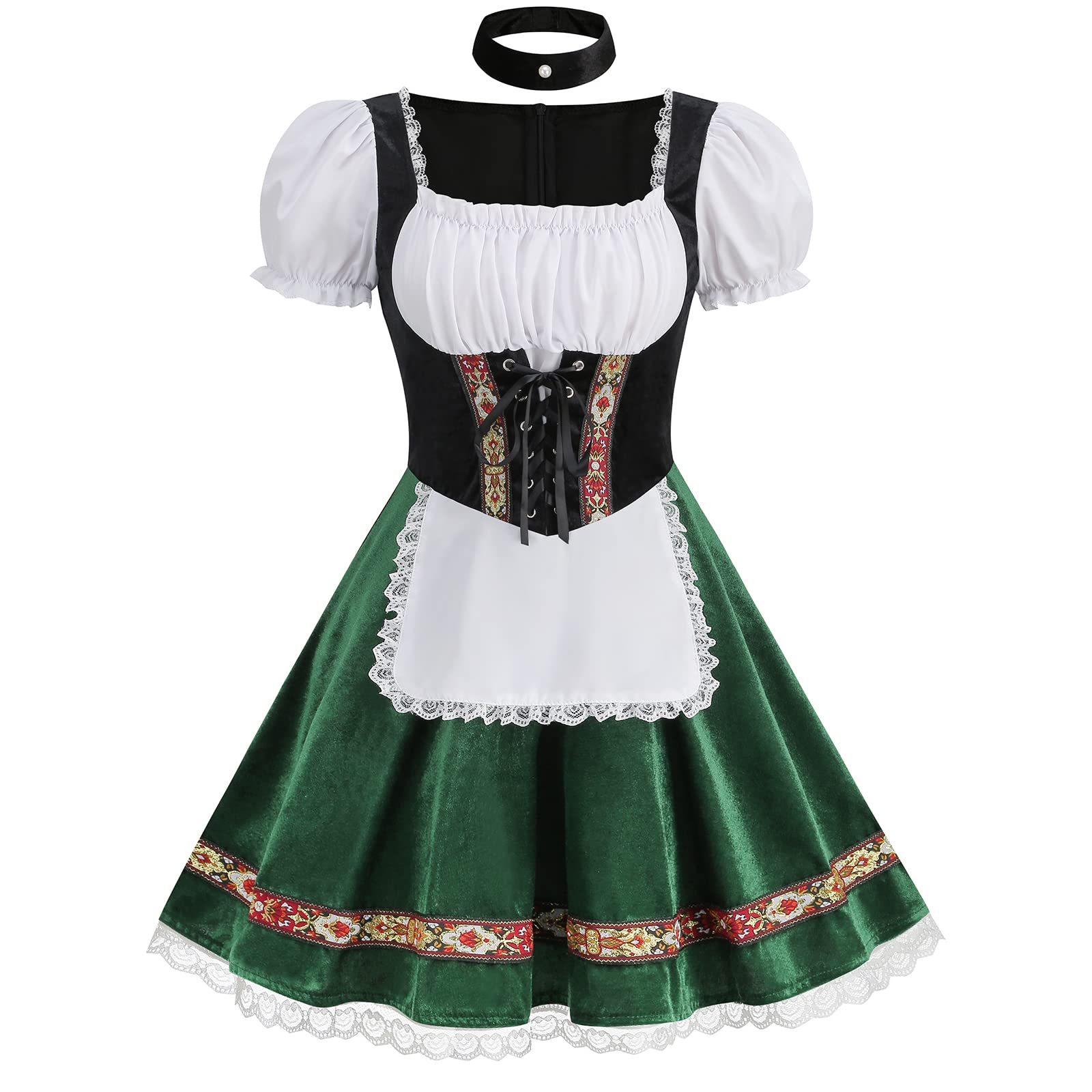 green oktoberfest dress Women's German Dirndl Dress Green Gold main image 0