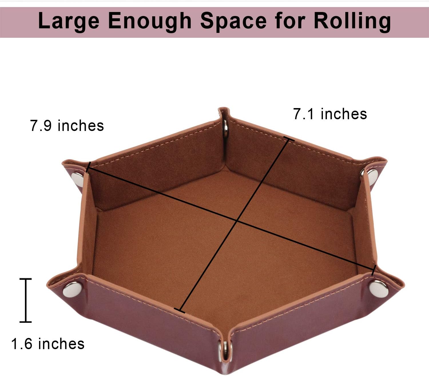 K.T. Fancy Dice Tray 4 Pieces Dice Tray Folding D&D Dice Mat Dice Holder Storage Box for Rolling Dice Games Metal Dice Rolling Tray PU Leather and Velvet