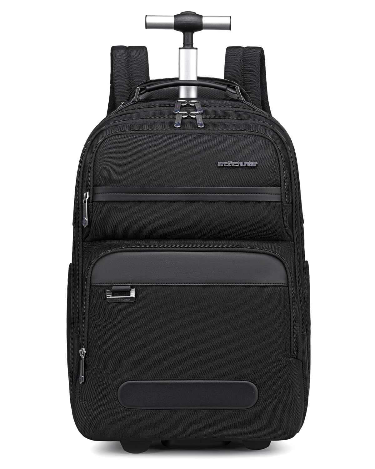 ah arctic hunterArctic Hunter Trolley Backpack for Travel 30L Convertible Rolling Suitcase 2 Wheels Heavy-Duty 1680D Nylon Water-Resistant Laptop Bag for Travel Business Black