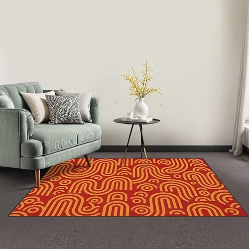 Miniatura 2 de Alfombras de baño lavables de 32 x 48 pulgadas, alfombra de entrada, alfombra retro vintage de mediados de siglo, modernas, sin costuras, tapete de