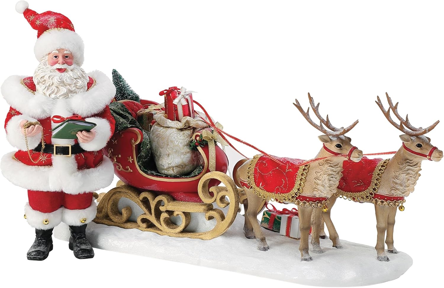 Department 56 Possible Dreams Christmas Traditions Santa and his Sleigh Tonight's The Night Figurine Set, 10.5 Inch, Multicolor