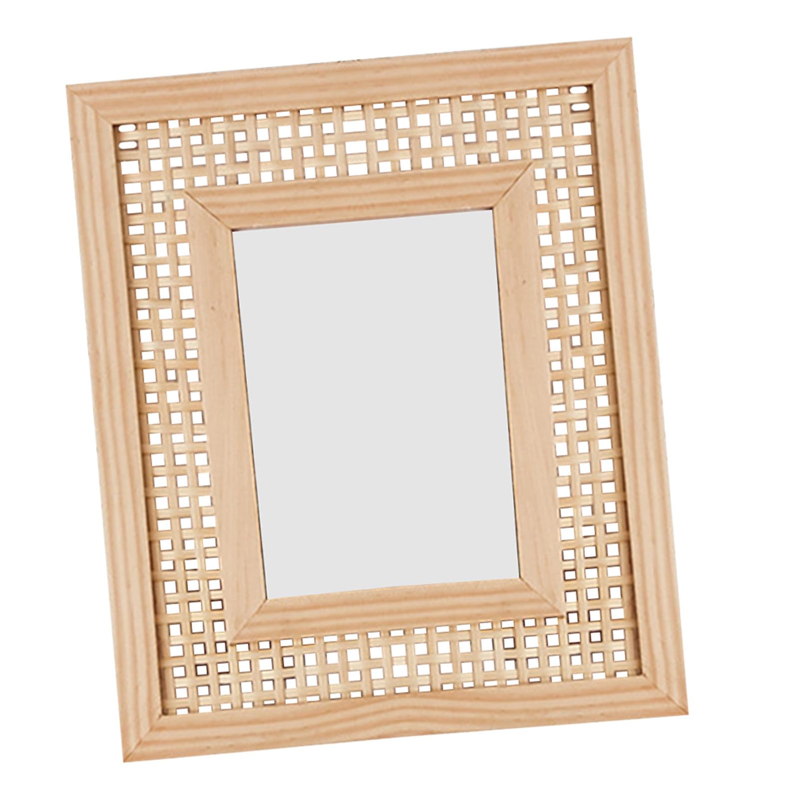Cadre photo artisanal en bois tissé Ciieeo pour une décoration murale élégante