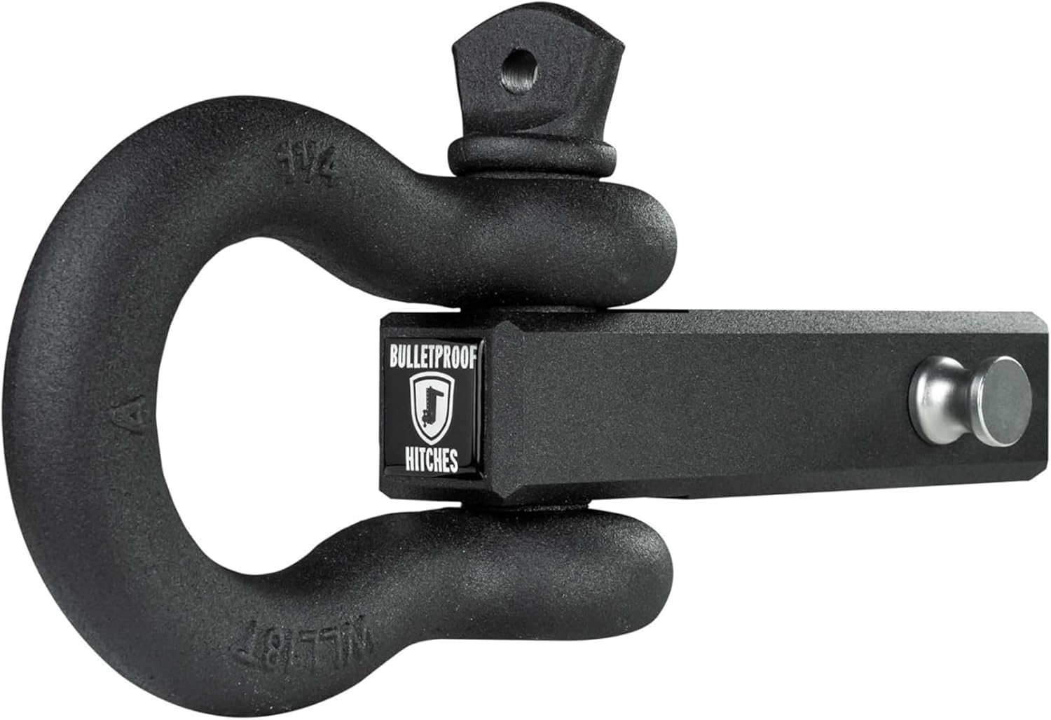BulletProof Hitches - 3.0" Shackle Hitch Receiver with 36,000 lb. Rating and D-Ring/Clevis - Tow Hitch Shackle for 3.0" Receivers - Extreme Duty, Solid Steel, Black Powder Coat
