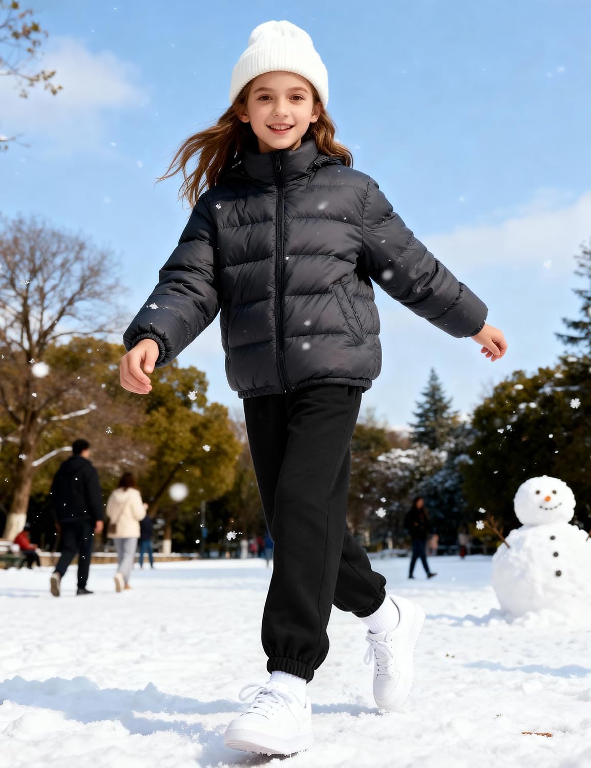 BOOPH Girls Fleece Sweatpants Kids Winter Sweat Pants Joggers for Teen