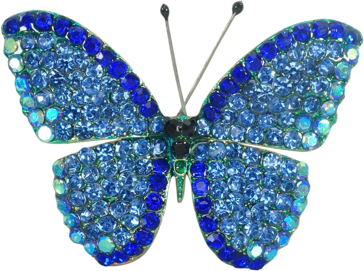 Faozhuo Gold Tone Butterfly Brooch with Crystal Cubic Zirconia, Sparkling Rhinestone and Crystal Detail Pin for Women