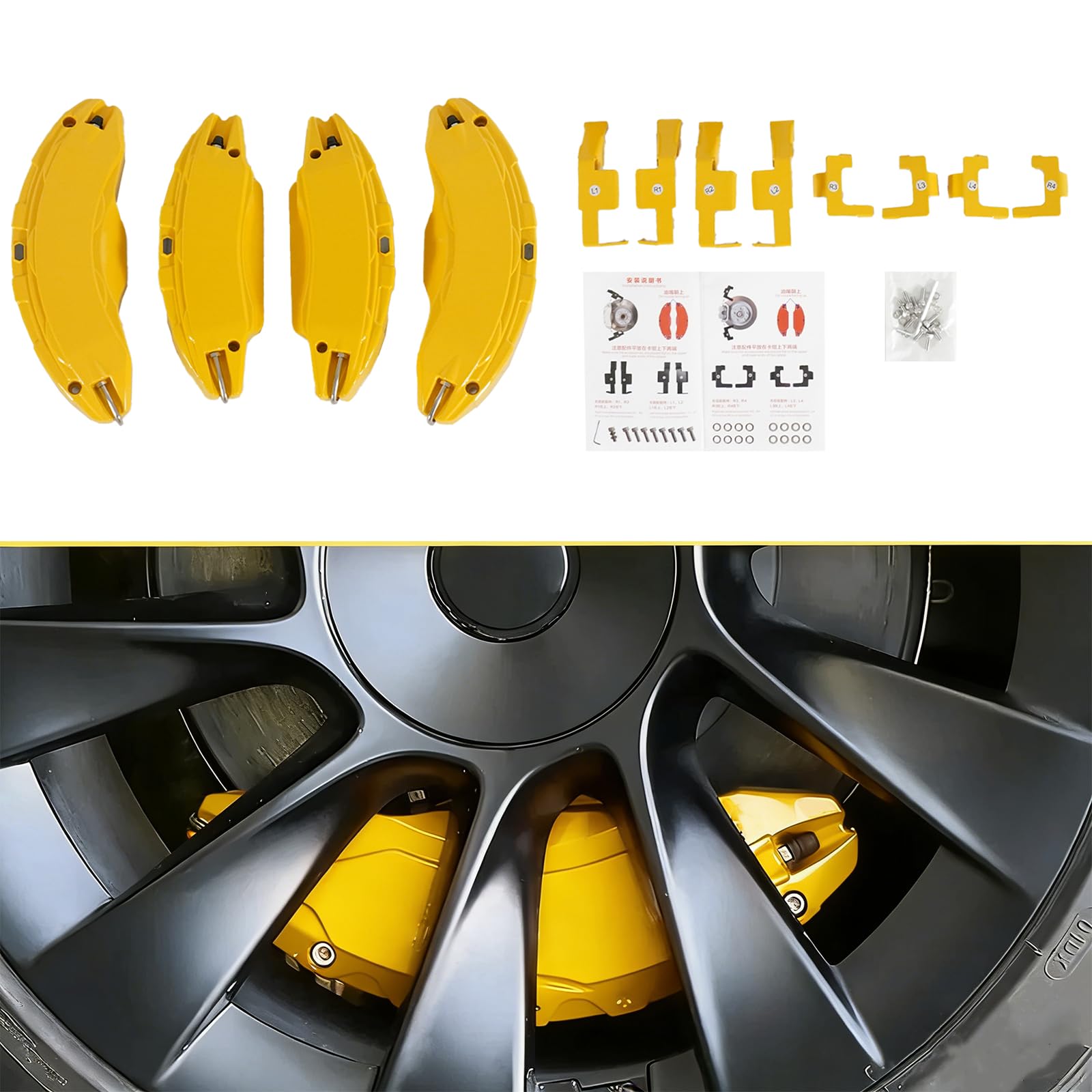 Amazon.com: Brake Caliper Covers 19/20 Inch Wheel For Tesla Model