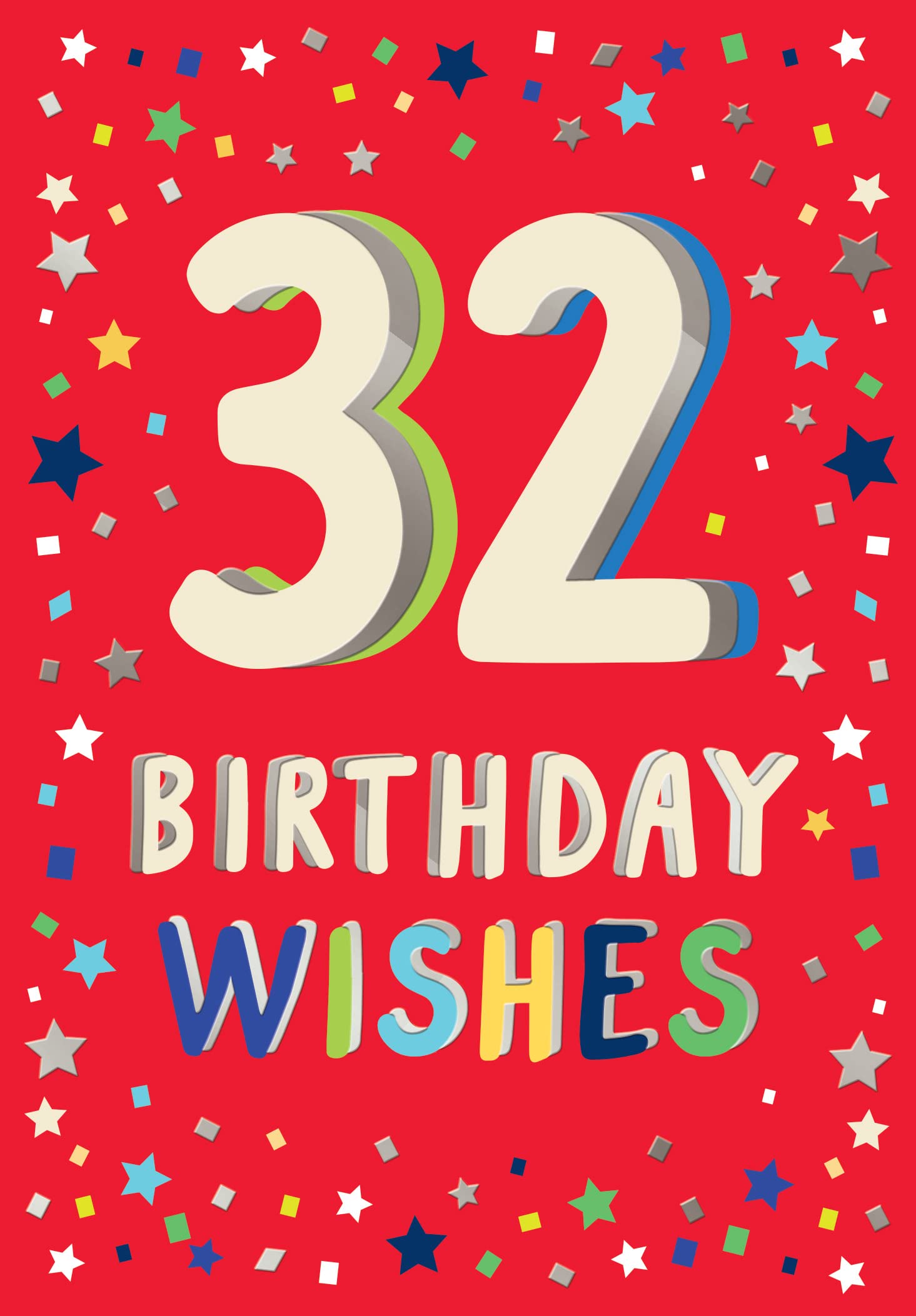 Piccadilly Greetings 32nd Birthday Milestone Birthday Card Age 32, Approx. 7 x 5 inches