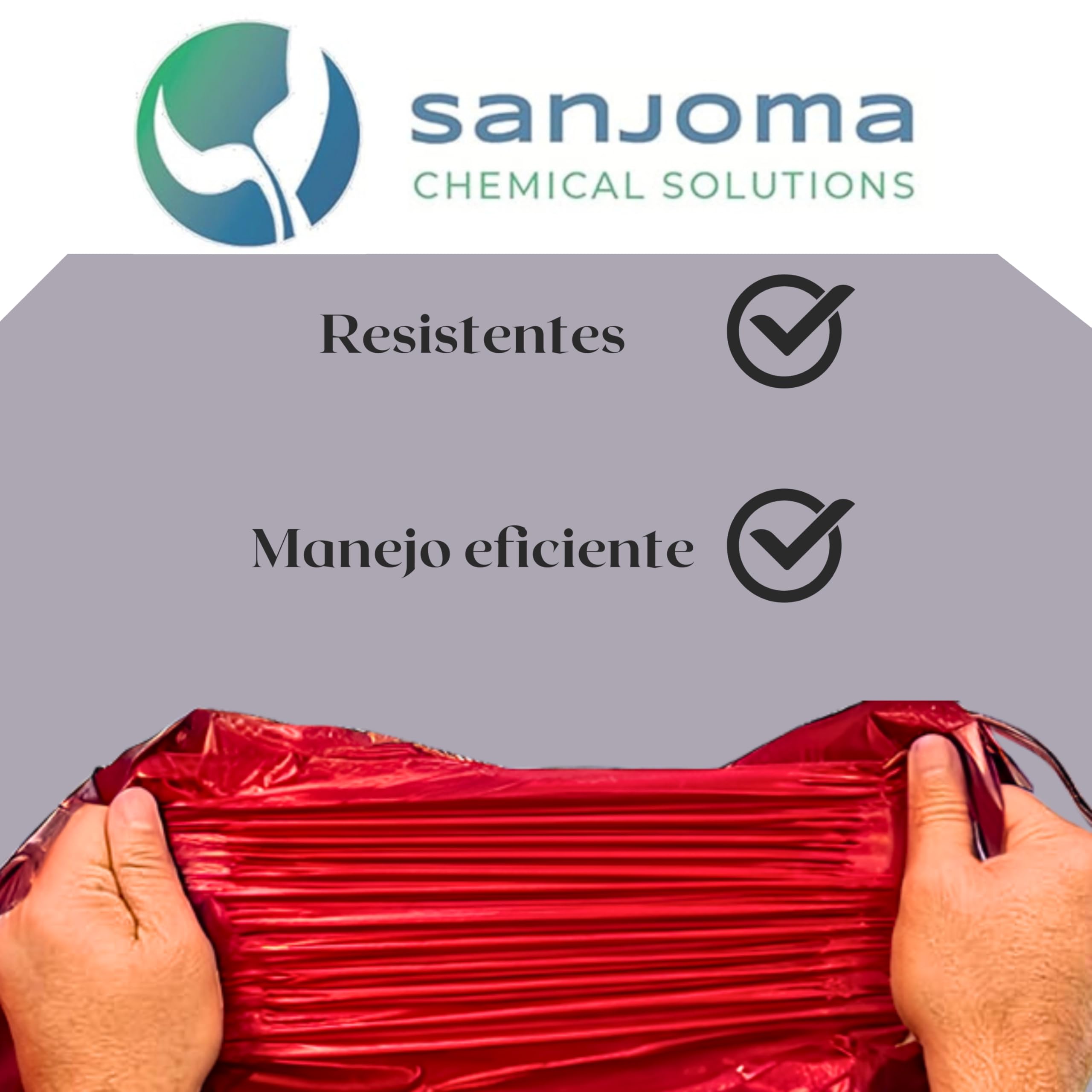 Rollos de bolsas de basura roja 100L (85x105 cm) - Galga150 (Extra Fuerte) ecológicas y compostables – 25 bolsas por rollo