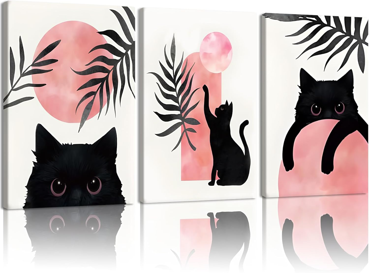 LYYGLYY 3Pcs Framed Bohemian Canvas Wall Art, Abstract Geometric Posters Artwork for Walls, Brown Desert Wall Art, Botanical Line Print Wall Decor for Living Rooms, Dining Rooms, Offices 12x16 Inches