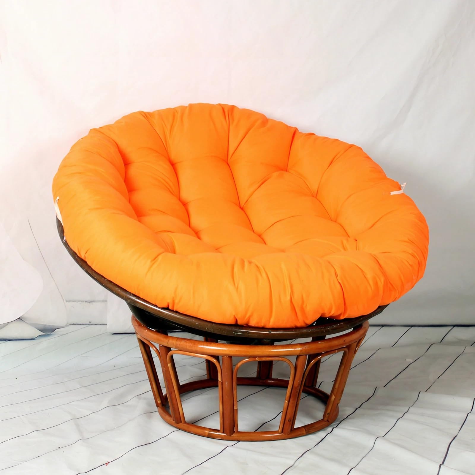 YHXAIQ Round Thickened Floor & Egg Chair Cushion - Polyester+Cotton Plush Comfort For Rocking/Hanging Chairs, Outdoor Garden & Indoor Sofa(Orange,40 x 40 cm)