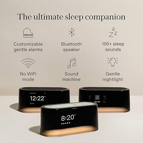 Miniatura 2 de Loftie Reloj despertador con máquina de sonido: reloj despertador inteligente con luz, ruido blanco, altavoz Bluetooth, máquina de sonido de luz