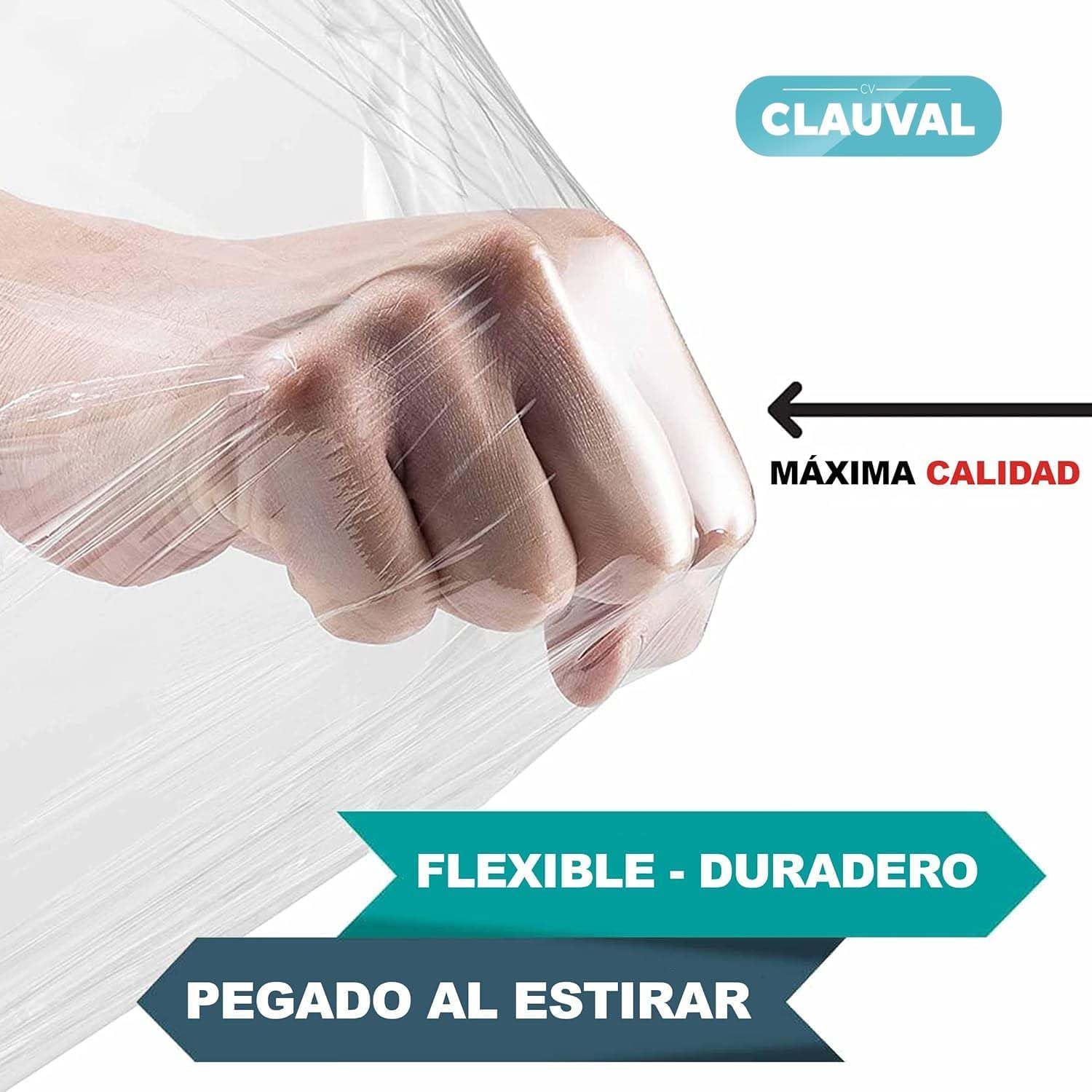 Film Estirable Industrial 23 Micras 50 cm x 300 m – Film Transparente de Alta Resistencia para Embalaje y Paletizado – Plástico Stretch para Protección y Fijación de Cargas