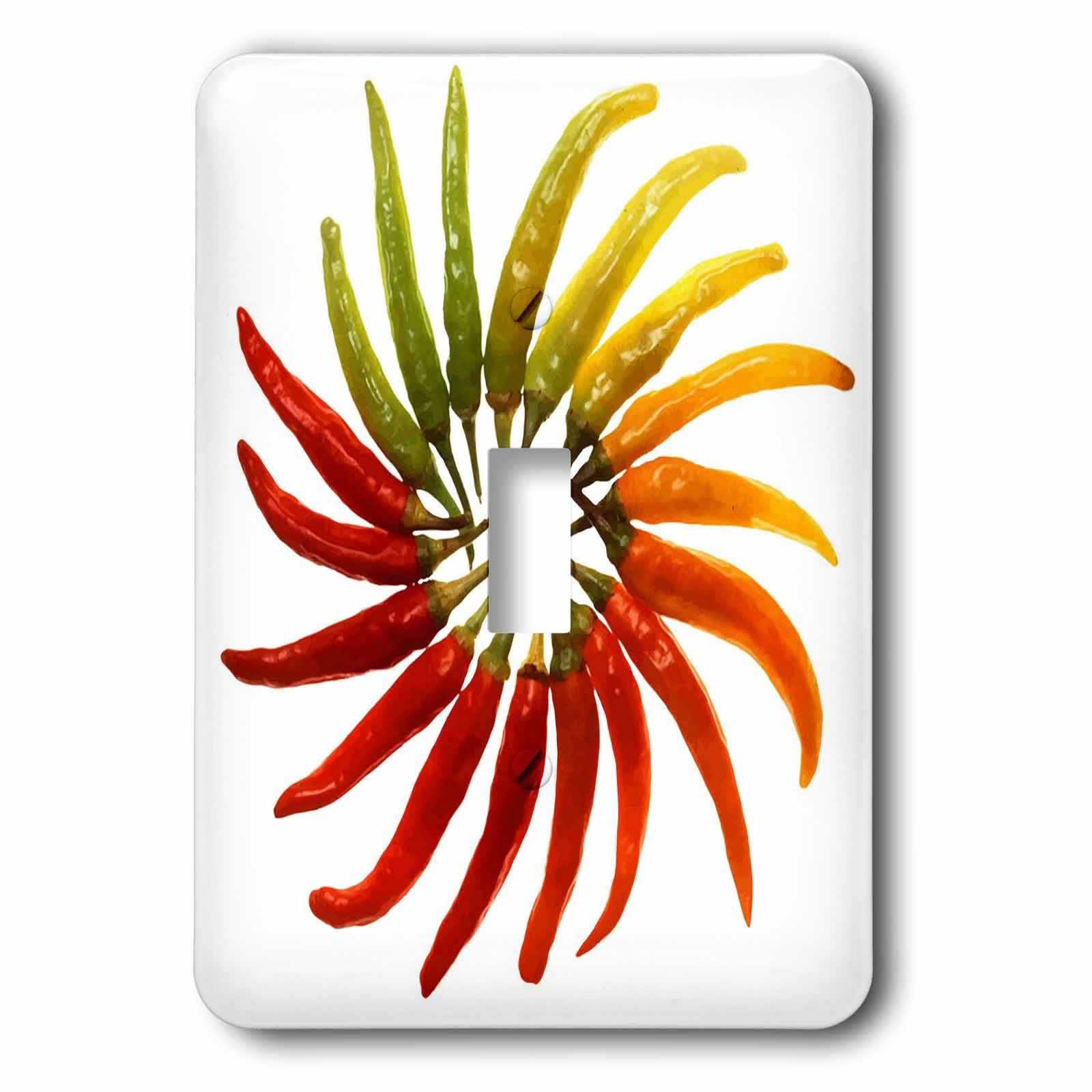 Interrupteur à bascule chili 3dRose pour réveiller la décoration d'une cuisine