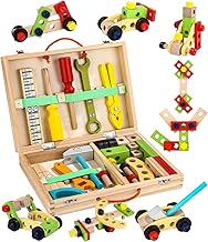 Jouets Garçon de 3 Ans et Plus,Boîtes à Outils en Bois, Jouets Cadeaux pour nfants de 3 4 5 6 7 8 Ans