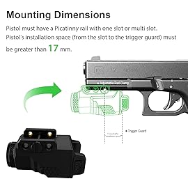 GAZESHOT Pistol Light Tactical Flashlights Mini 800 Lumen Weapon Light, Magnetic USB Rechargeable with Strobe Mode for GL and Picatinny Rail