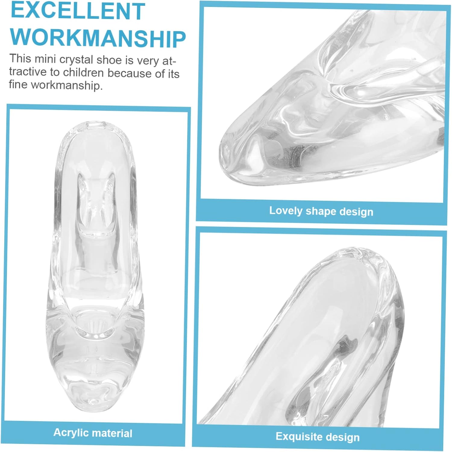 Crystal High Heel Shoe Decor Elegant Glass Slipper Ornament for Home Office Garden for Women Birthdays Special Occasions