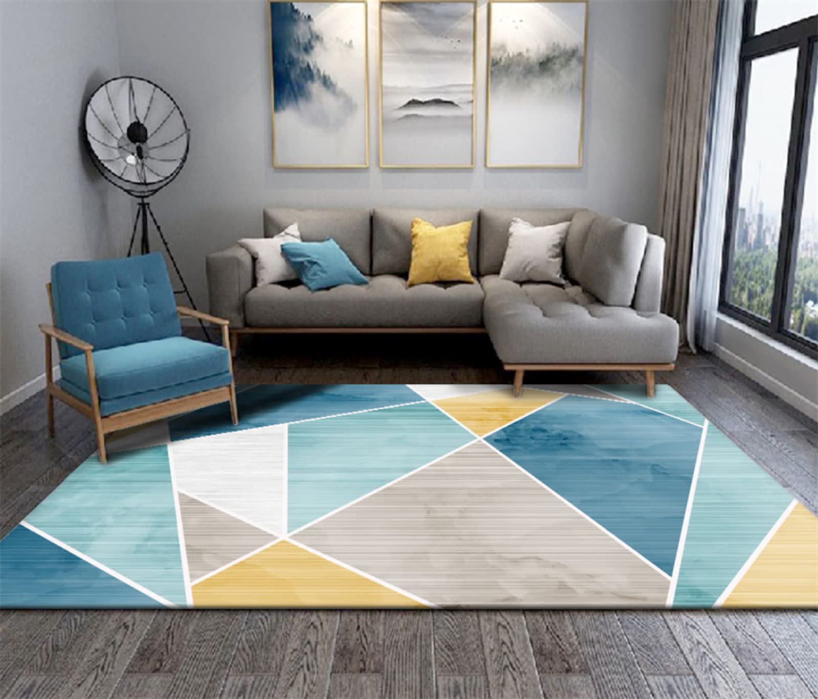Tapis de ménage géométrique pour atténuer les bruits de pas dans la chambre