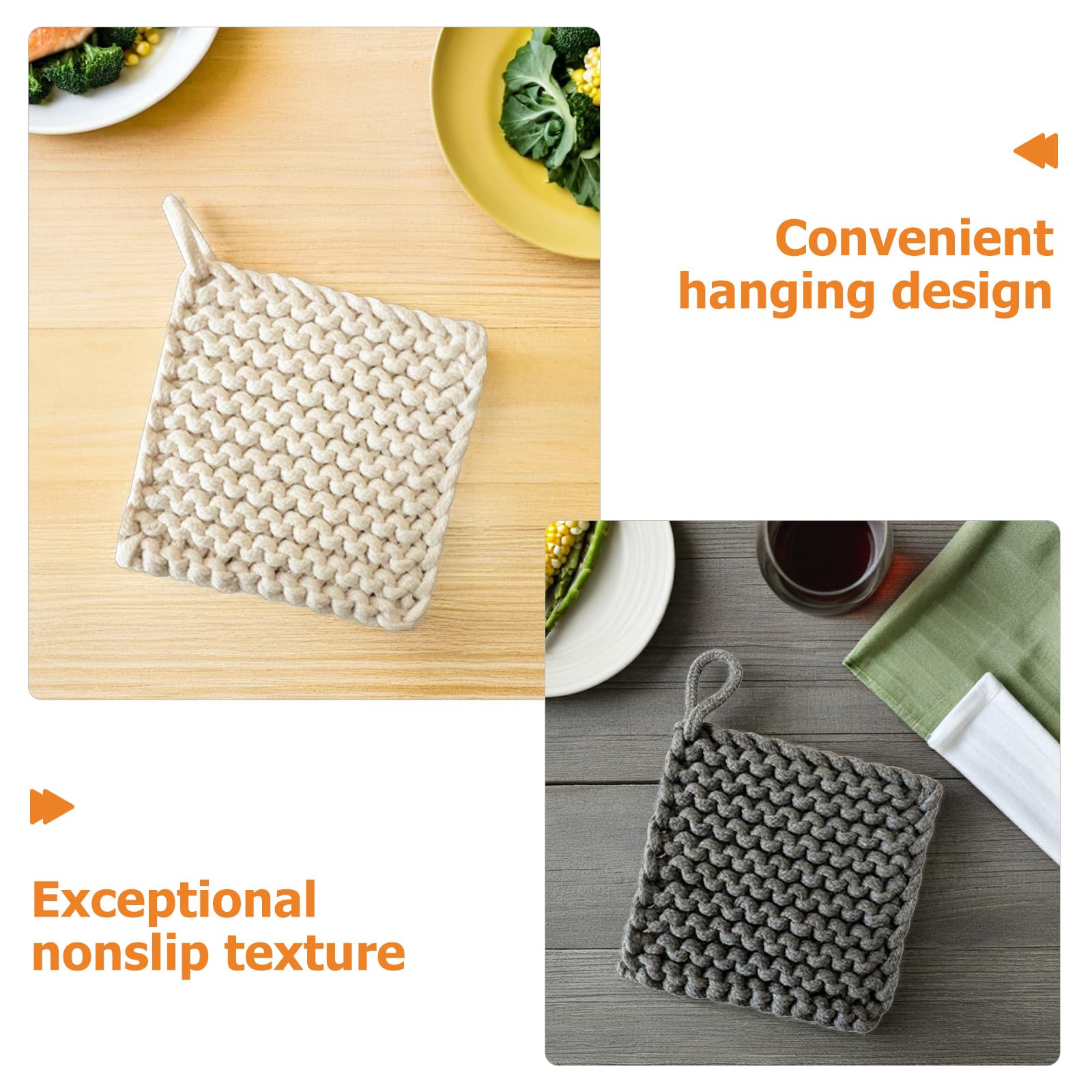 Set 3 Pezzi Presine la Cucina in Cotone Fatto a Mano, Quadrate e Resistenti al Calore, per Eventi di Ristorazione e Uso Quotidiano in Cucina
