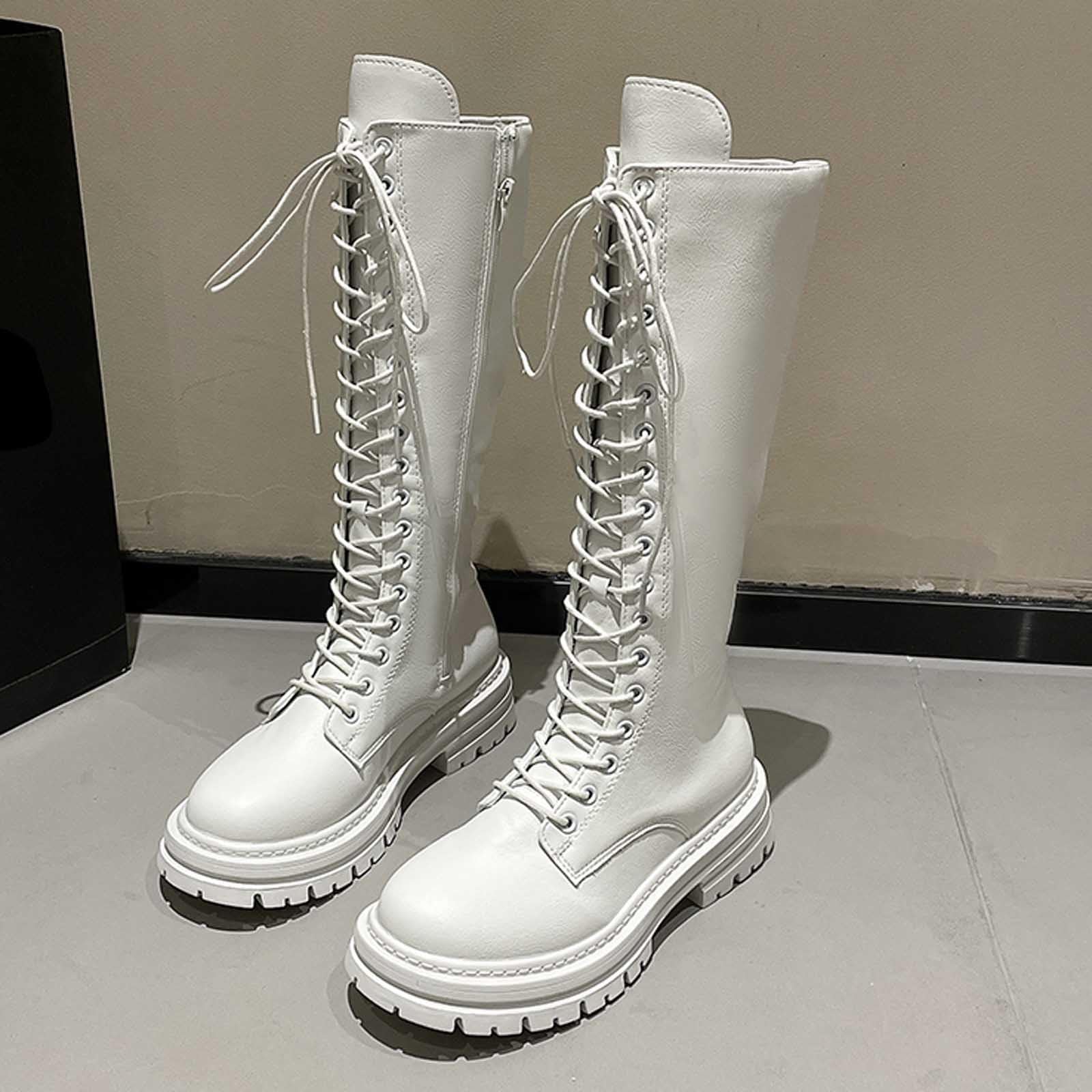 Generisch Botas altas hasta la rodilla para mujer, de ante y vaquero, botas de invierno, elegantes, con cordones, estilo occidental, botas de equitación para otoño e invierno