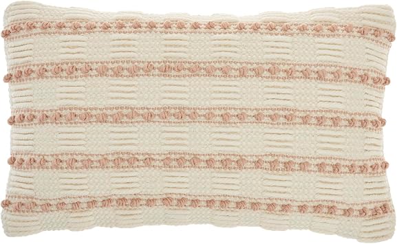 Mina Victory Lifestyle Indoor Blush 12" x 20" Throw Pillow