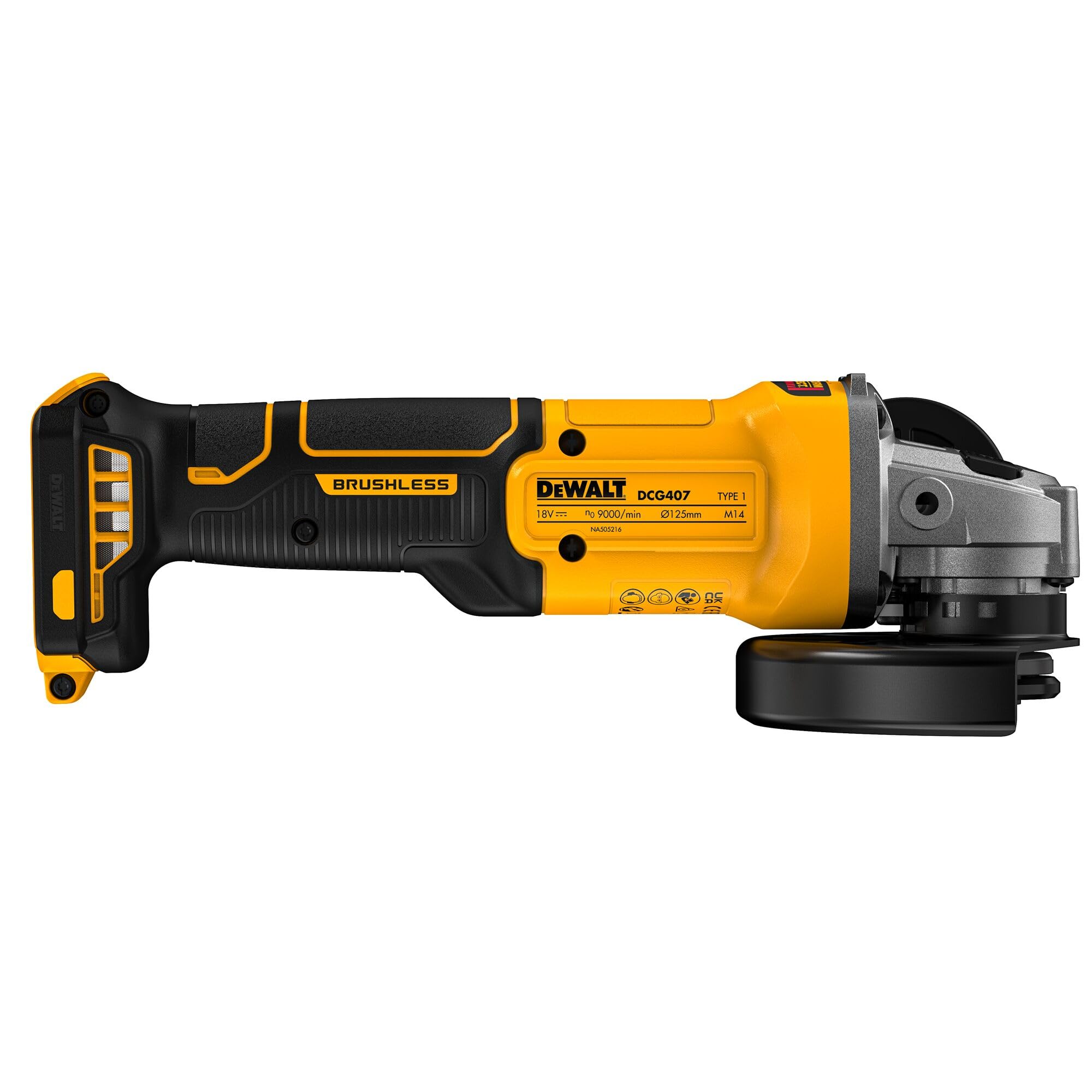 DEWALT Smerigliatrice angolare 18V XR senza spazzole da 125 mm - Solo utensile, DCG407N-XJ