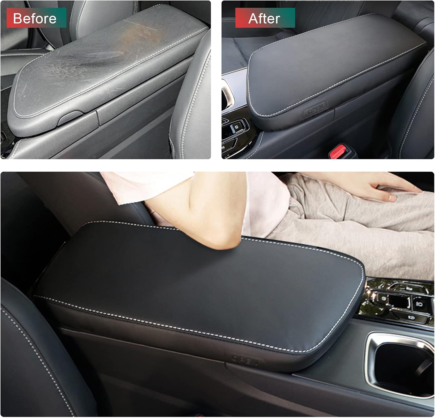 LFOTPP Auto Central Console Pad for 2022 Lexsu NX AZ20 Interior Accessory Armrest Rest Pad Armrest Cover Car Center Console Lid Cover Protector Protective Cover (Black)
