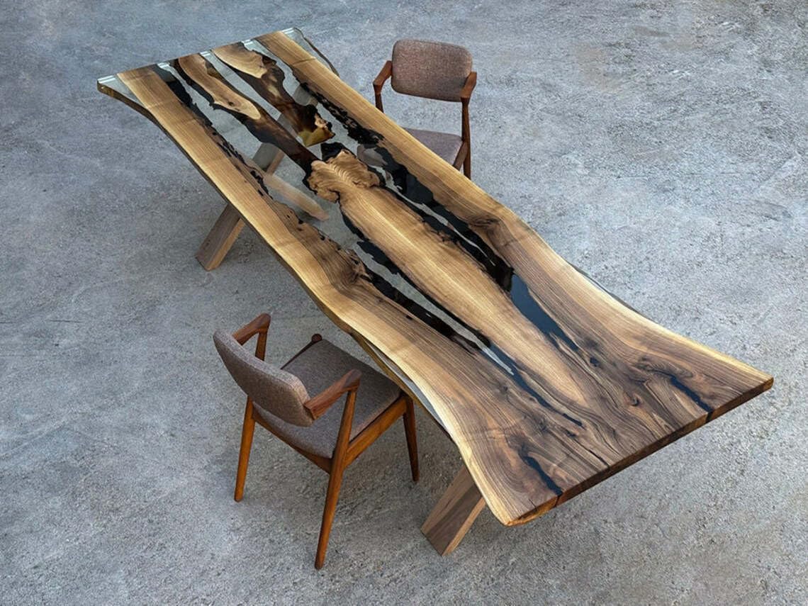 RESINHOMEFURNITURE Mystic Live Edge Dining Table Living Room Table Conference Table Hallway Table Coffee Table Center Table Home Office Table Meeting Table Side/End Table Home Décor