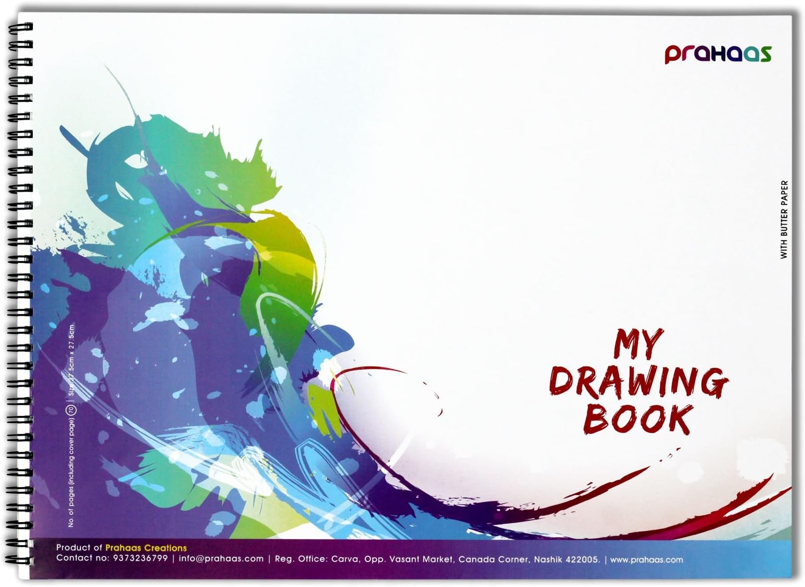 Prahaas Drawing Book With Butter Paper Blue, 15 X 11 Inches