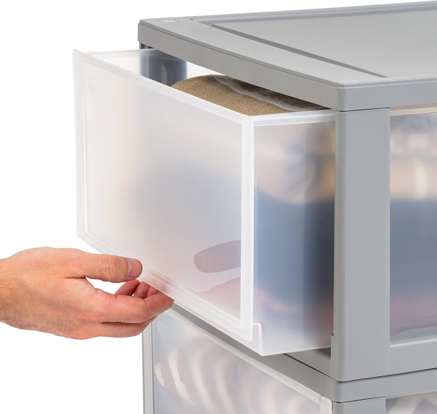 Under Bed Storage Bins with Drawers, 30 Qt Large Plastic Stackable Drawers, Modular Storage Containers for Clothes, Shoes, Bedding, Space-Saving Organization for Bedroom, Dorm