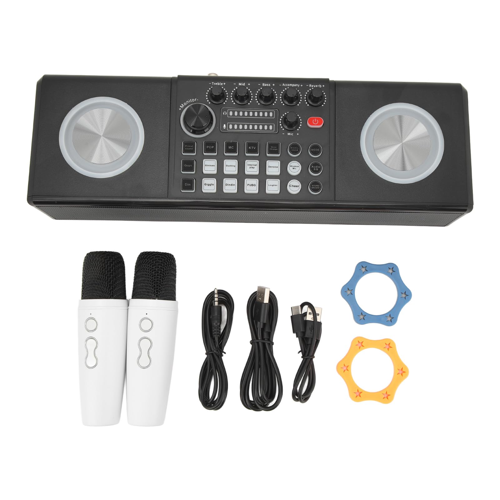 Macchina per Karaoke Microfoni Portatili Bluetooth Doppi Esperienza Sonora Coinvolgente per Feste in Casa, Matrimoni, Campeggi
