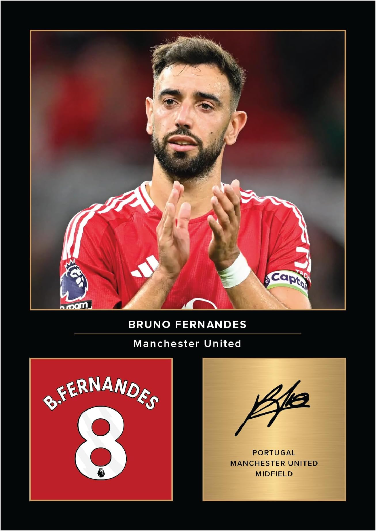Icons Wall Art Bruno Fernandes Signed A4 Printed Photo Picture Display Gift For Football Fans Digitally Reproduced Signature Unframed