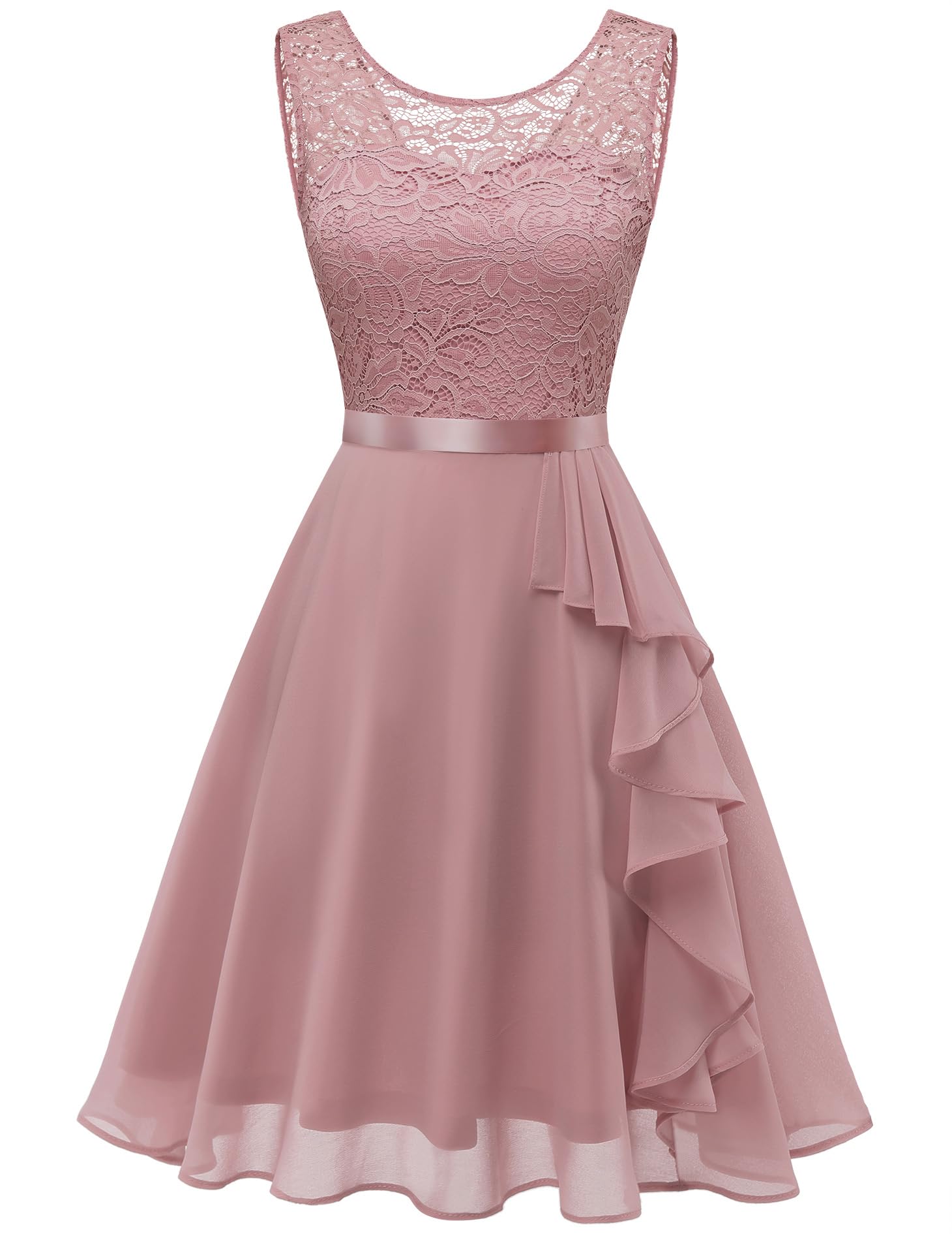 BeryLoveDress with Ruffle Hem Cocktail Dress Women's Elegant for Wedding Evening Dress Short